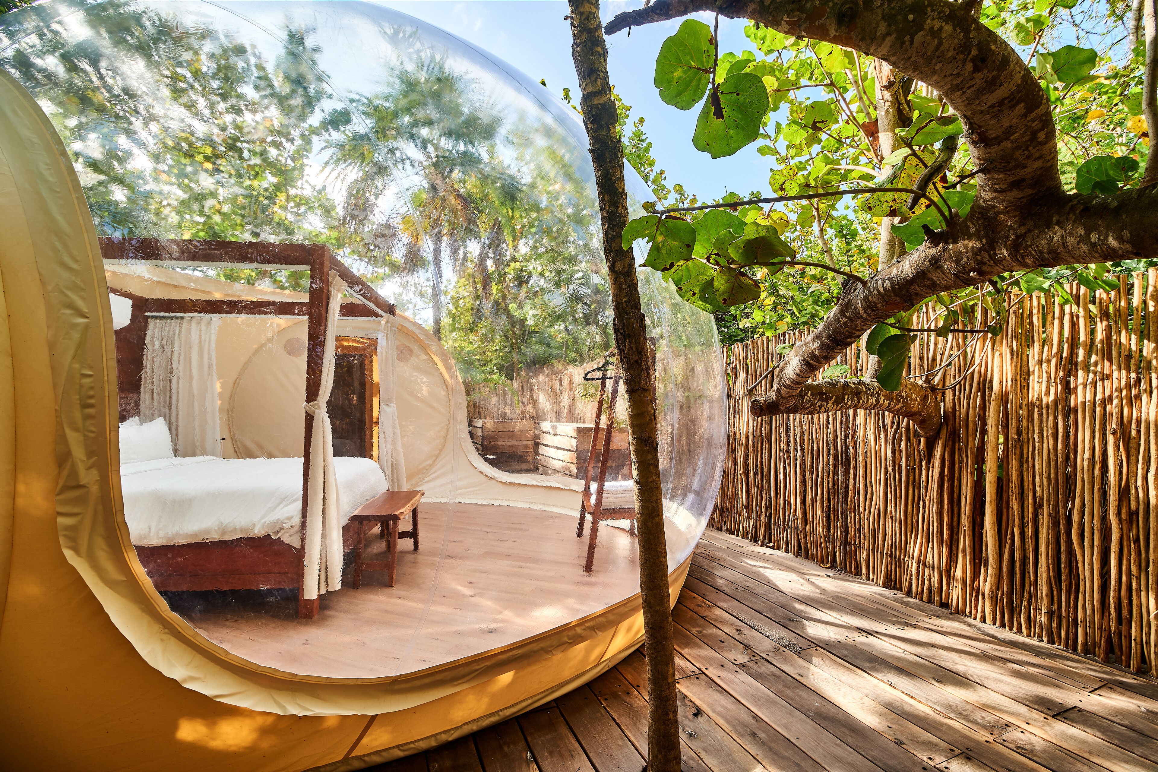 Design-telttamajoitus | Pimennysverhot, ilmainen Wi-Fi, vuodevaatteet