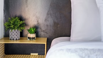 Egyptian cotton sheets, premium bedding, memory-foam beds, free minibar