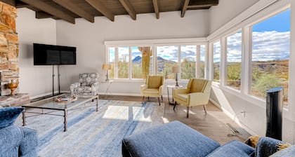 Dog-friendly mountain-view home with private pool, outdoor lounging & W/D