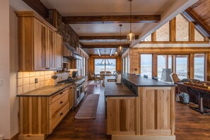 Private kitchen - Brand New Cabin with Hot Tub on 800-acre Guest Ranch (Belt)
