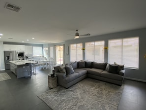 Smart TV, fireplace, video games, video library