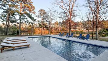 Piscine extérieure, piscine chauffée