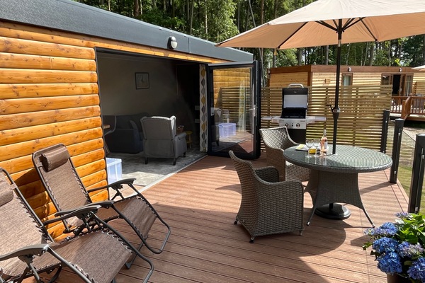 Patio with bi fold door open