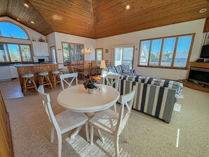 TV, fireplace, video games, DVD player