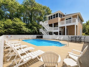 Pool - Driftin South - 5 BR Oceanside Home in Duck - Short Walk to Shops & Restaurants (Duck)
