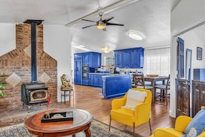 Smart TV, fireplace, printers