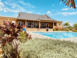 Outdoor pool, open 7:00 AM to 9:00 PM, sun loungers