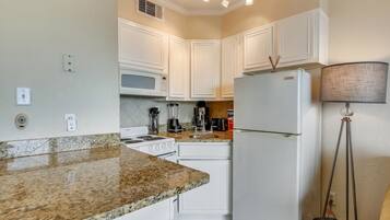 Condo, Multiple Beds, Kitchen, Beach View (#202 - No Pets) | Private kitchen | Fridge, microwave, oven, stovetop
