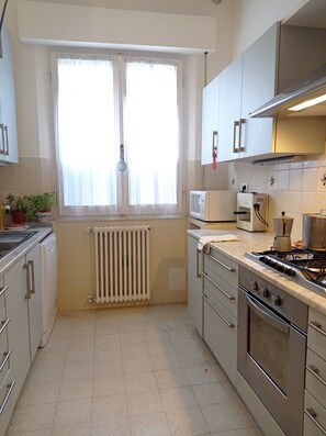 Kühlschrank, Mikrowelle, Ofen, Herdplatte