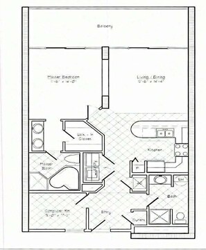 Floor plan - Lighthouse 216 1 Bedroom Condo (Gulf Shores)