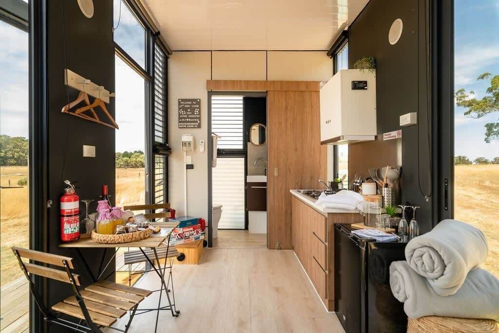 Fridge, stovetop, cookware/dishes/utensils