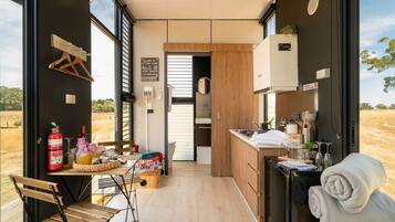 Fridge, stovetop, cookware/dishes/utensils