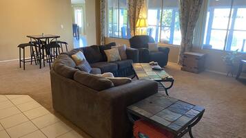 Smart TV, DVD player, table football, video library
