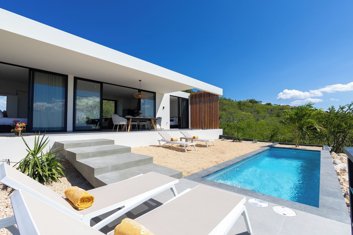 Villa, 2 chambres, piscine privée, vue sur l’océan (2009) | Aire de séjour