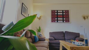 Smart TV, livros, biblioteca musical, aparelho de som