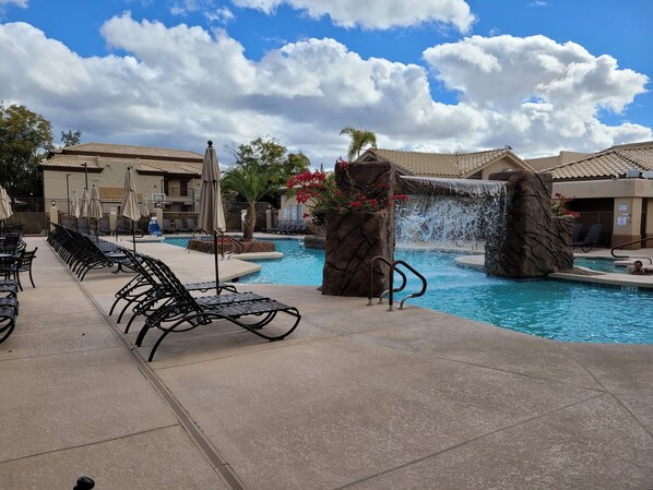 Outdoor pool, a heated pool