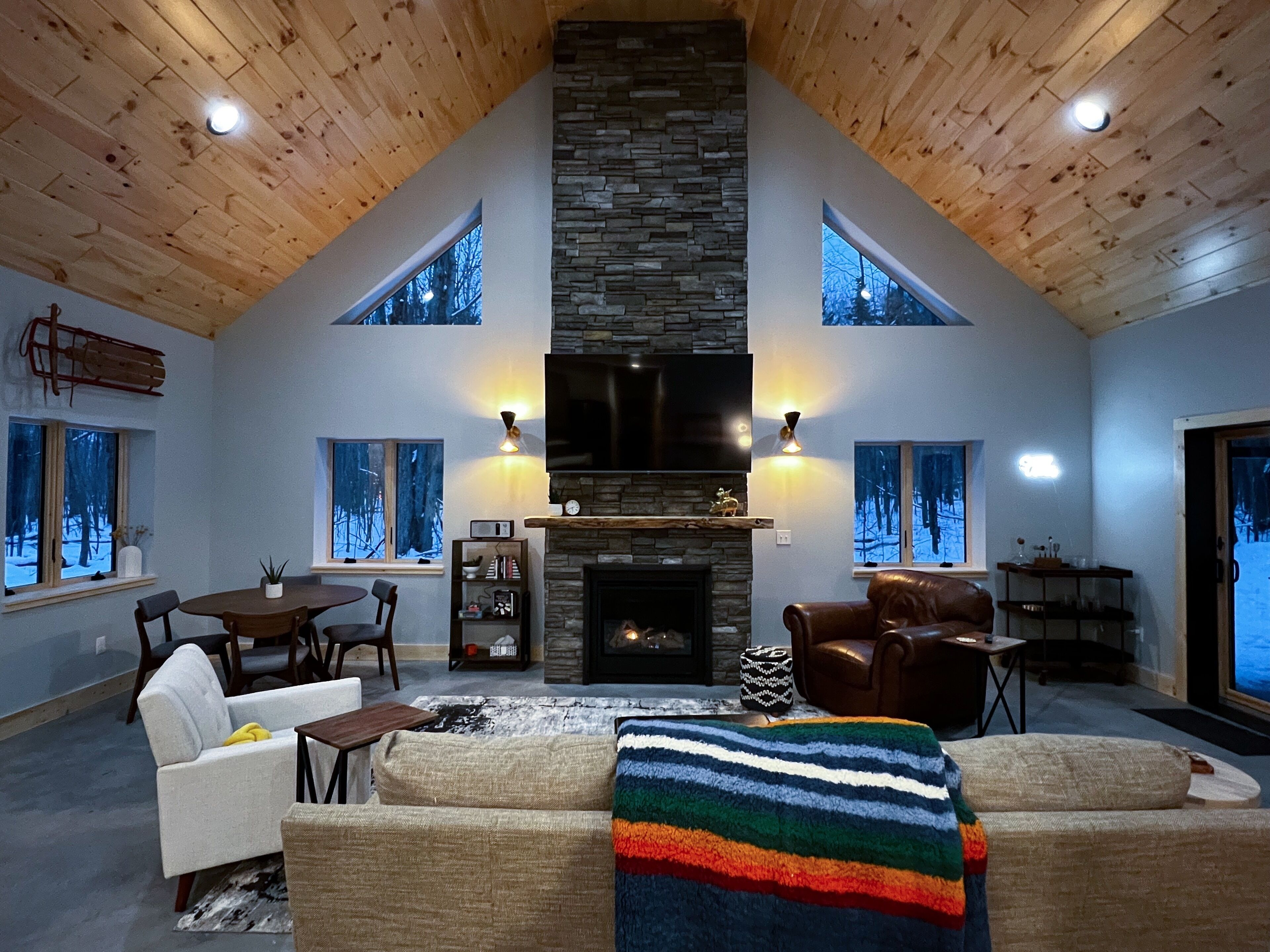 智能電視、壁爐、DVD 播放機、影像庫