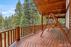 Terrace/patio - Tranquil Cabin - Private Hot Tub and Fire Pit! (Duck Creek Village)