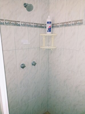 Shower, towels, soap, shampoo - Apartamento Copan Planta Baja (Cancún)