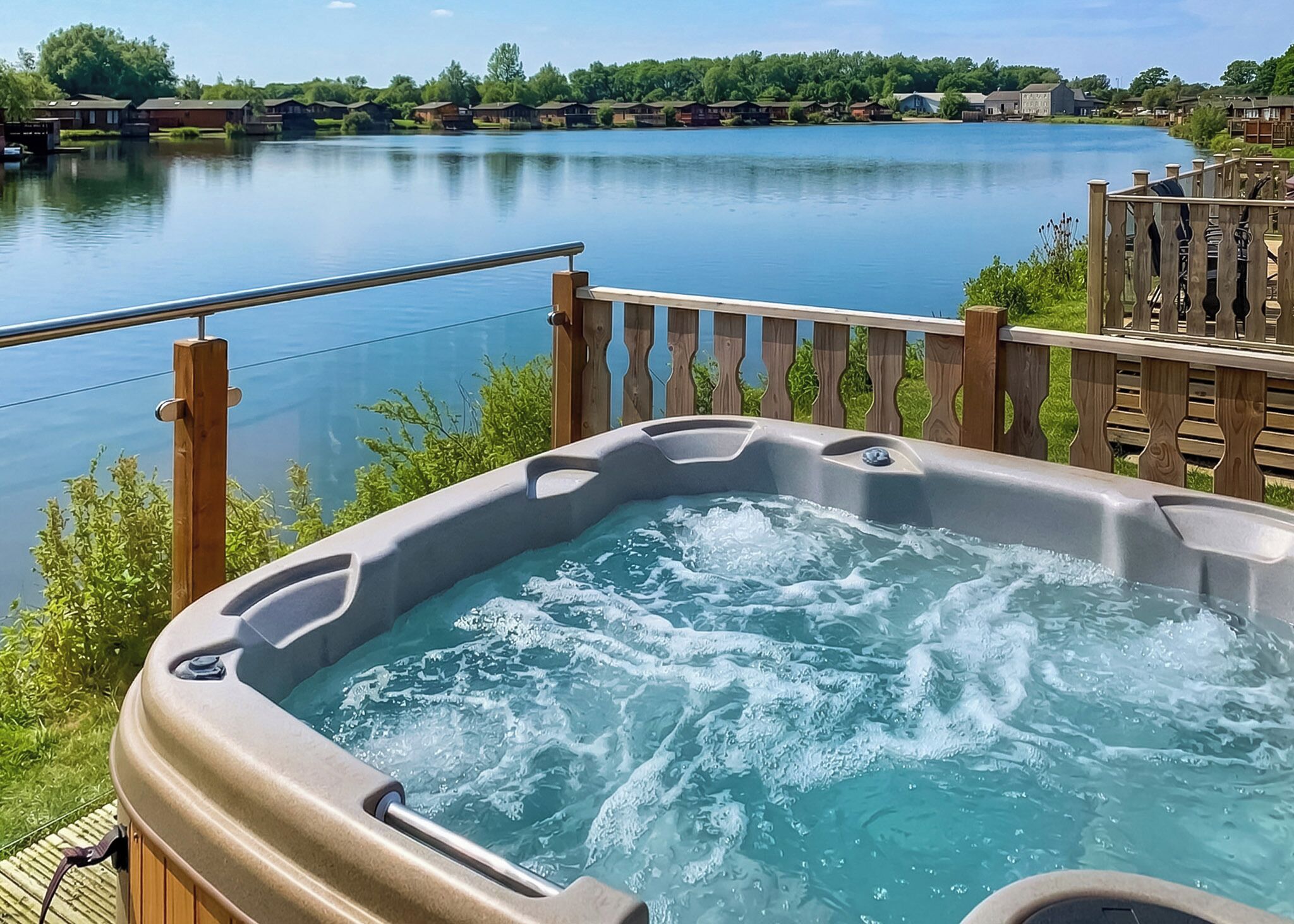 Outdoor spa tub