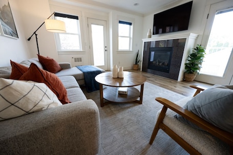 TV, fireplace. Modern 3BR in the Heart of Ballard | Private Patio