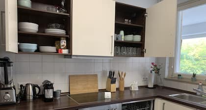 5 minutes from the OUTLET Large XL vacation business city family apartment for 6 guests