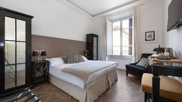 Down duvets, minibar, in-room safe, desk