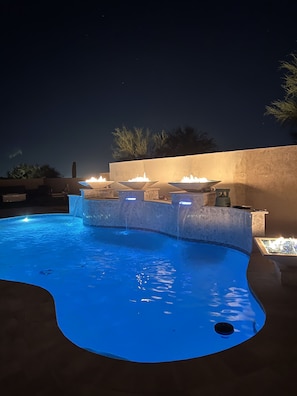 Piscine extérieure, piscine chauffée