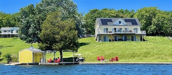 Lakefront  of 240 feet on Private side. Lake and Sunrise view from every room!!!