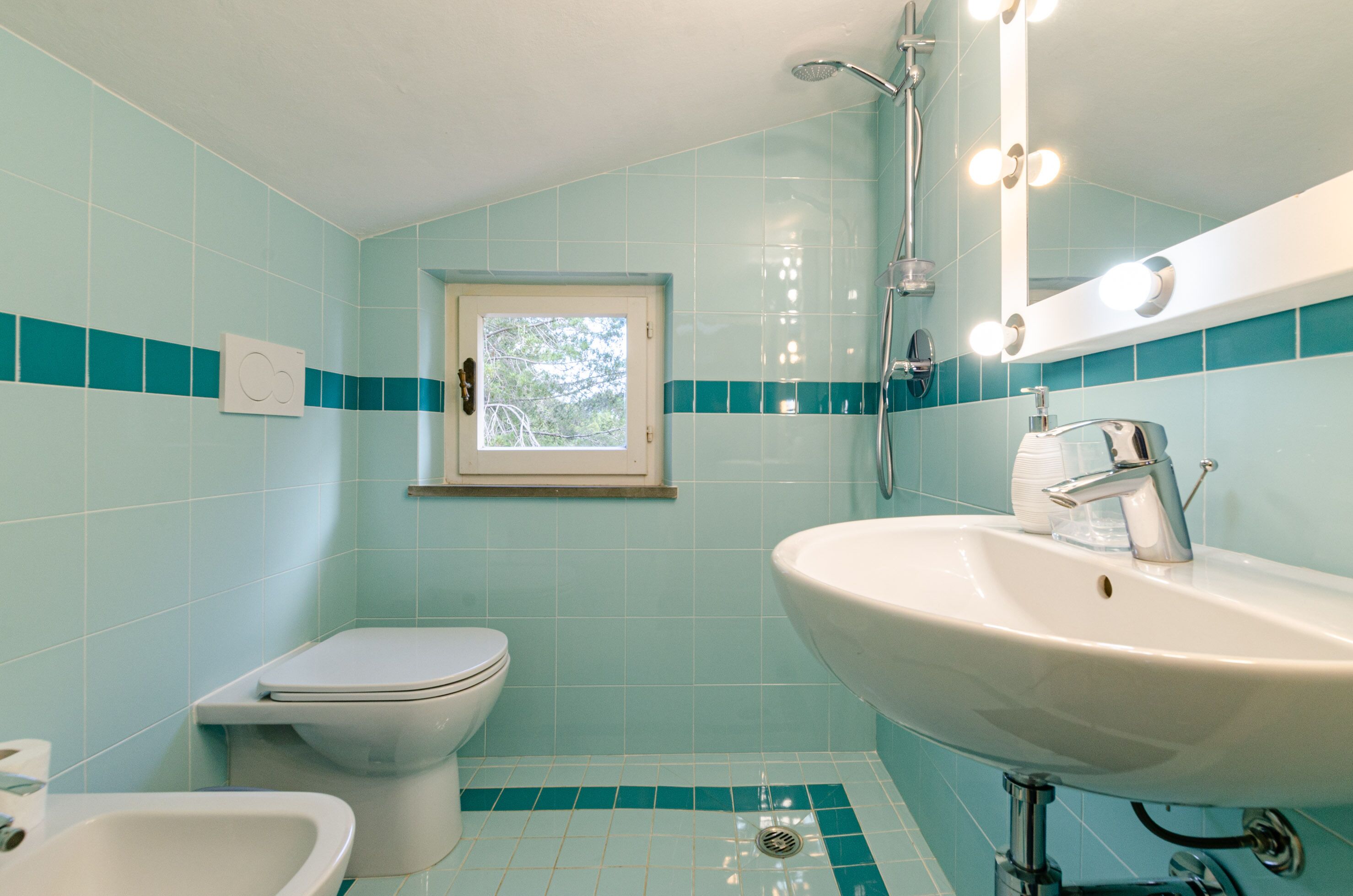 Douche, sèche-cheveux, bidet, savon