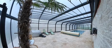 Indoor pool, a heated pool
