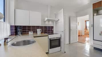 Kühlschrank, Herdplatte, Wasserkocher mit Kaffee-/Teezubehör