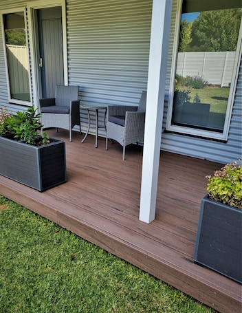 Terrace/patio. Gorgeous studio in a private garden setting, the perfect getaway!