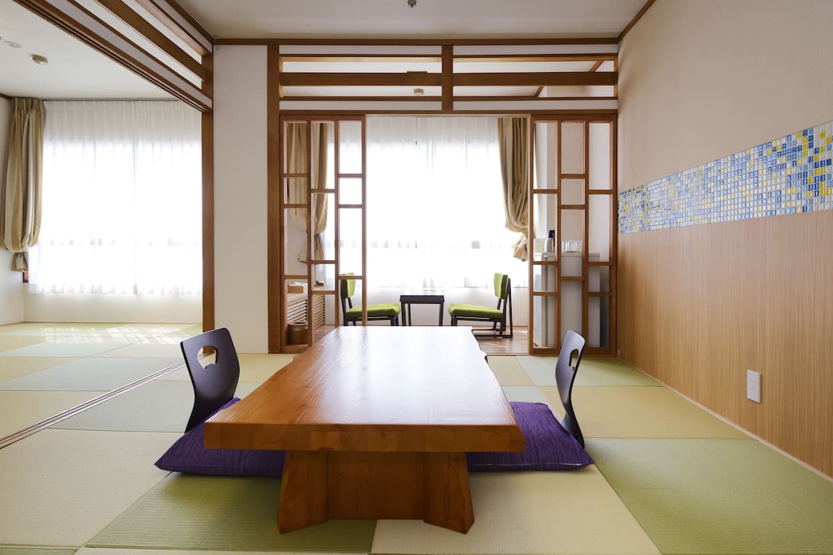 Superior-Zimmer, Nichtraucher, Stadtblick (Japanese Style with night view) | 1 Schlafzimmer, Zimmersafe, Verdunkelungsvorhänge, Bettwäsche