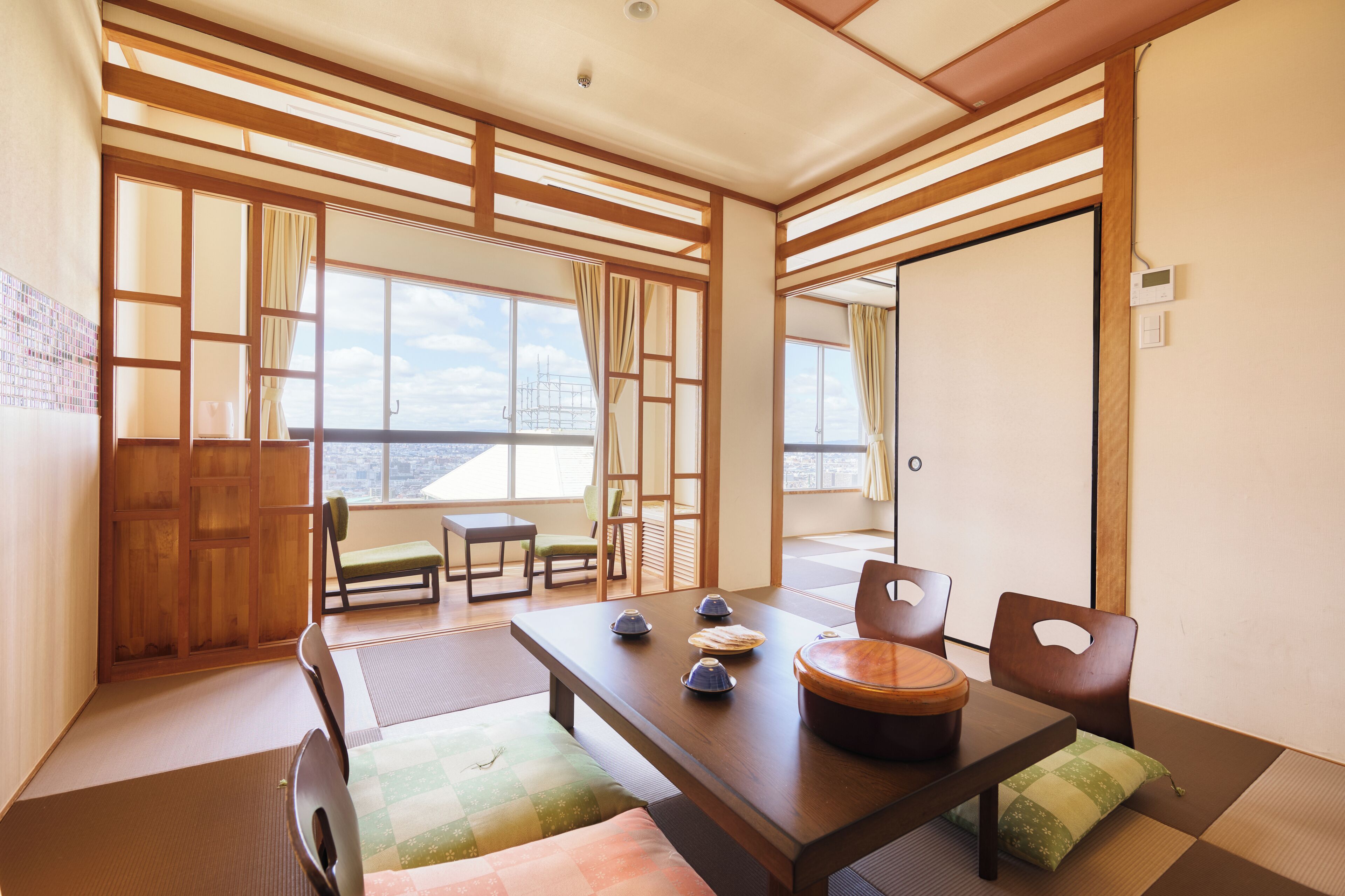 [Comfort Floor Seiryu no Mori] Japanese-Style Room (Night View Side), Non Smoking | In-room safe, blackout drapes, bed sheets