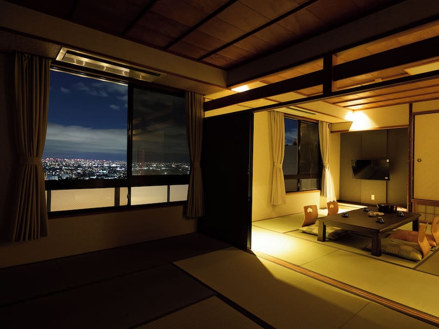 Habitació d'estil japonès, no fumadors (Yume no Sato, Night View Side) | Caixa forta a l'habitació, cortines opaques i roba de llit