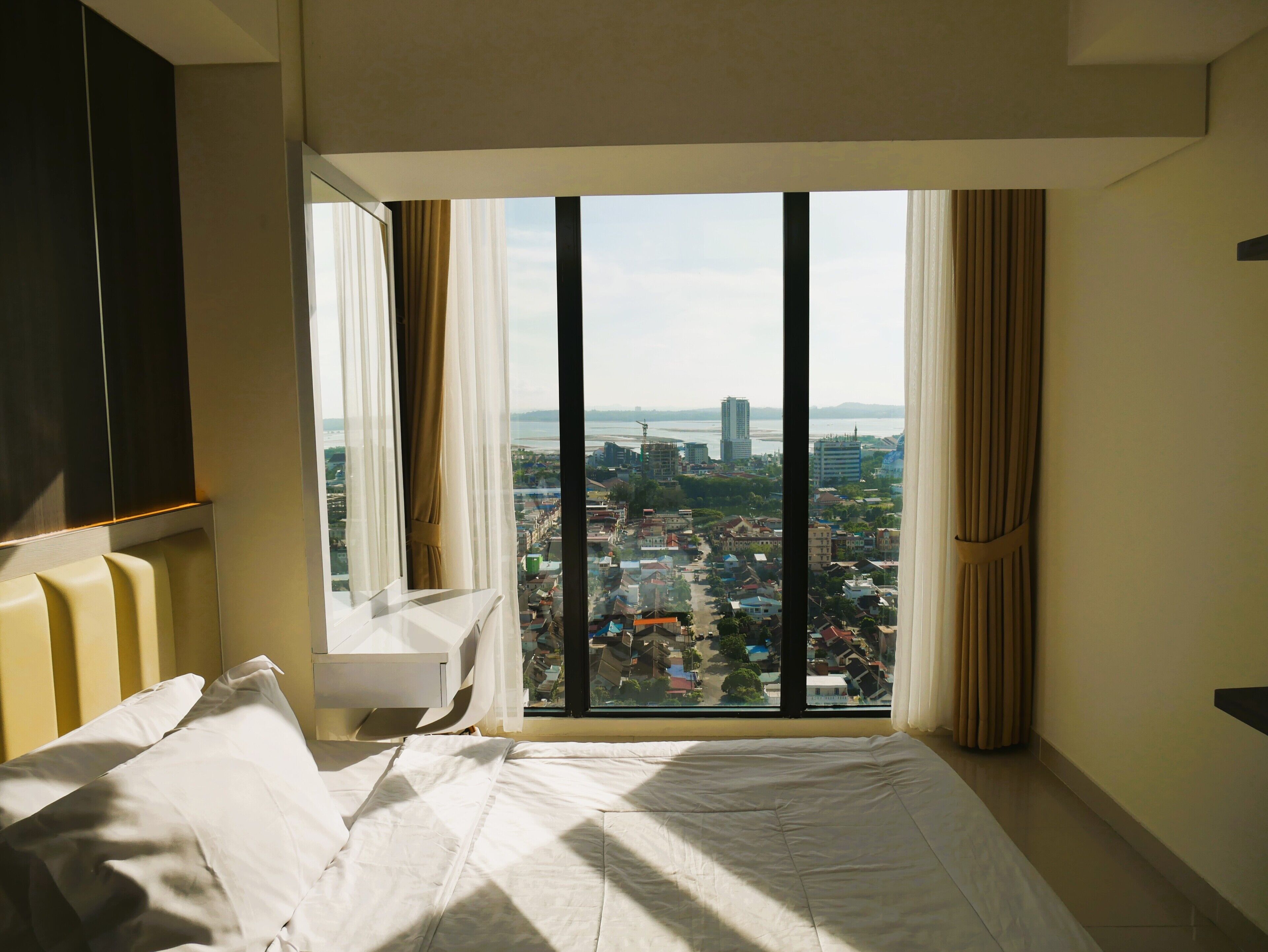 Appartement Confort, vue sur la mer (Comfort Apartment, Sea View) | Décor unique, ameublement unique, bureau, rideaux d’obscurcissement