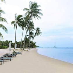 On the beach, white sand