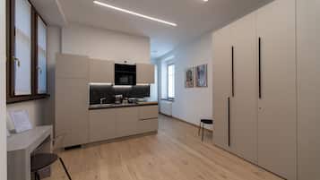 Familieleilighet, 3 soverom, kjøkken, fjellutsikt | Eget kjøkken