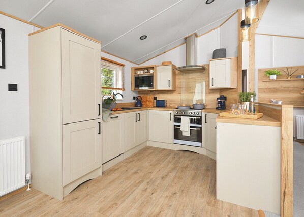 Fridge, oven, stovetop, toaster