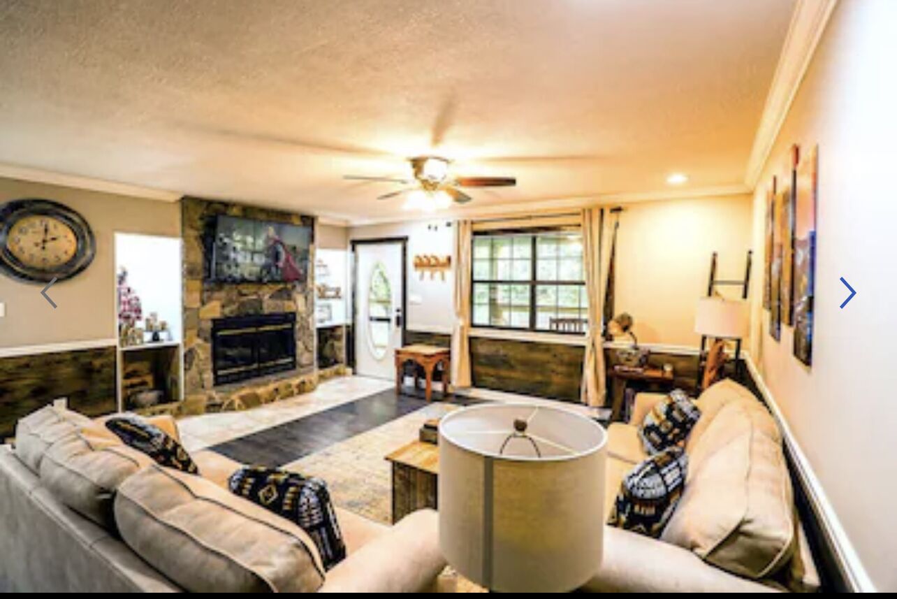 Smart TV, fireplace, video games, DVD player