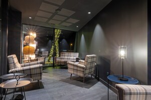 55-inch flat-screen TV with satellite channels