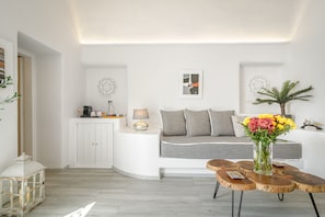 Suite, Hot Tub (Amoramelia) | Living area | 42-inch plasma TV with satellite channels, TV - Amoramelia Suites (Santorini)