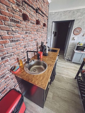 Economy-Apartment, 1 Schlafzimmer, Nichtraucher | Eigene Küche | Kühlschrank, Kochgeschirr/Geschirr/Besteck