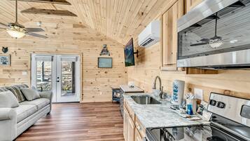 Fridge, microwave, coffee/tea maker