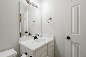 Shower, towels, soap, shampoo