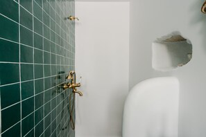 City House | Bathroom | Shower, designer toiletries, hair dryer, towels