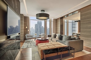 Suite Presidensial, 1 Tempat Tidur King | Seprai premium, bantalan ekstra lembut, dan brankas