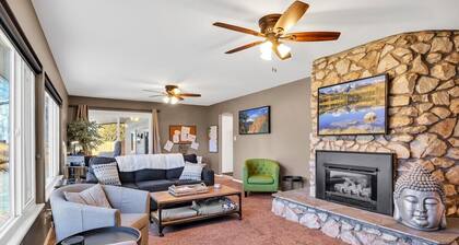 3 bedroom, 2 bath, plus sofa sleeper, dog friendly w. fee, game room with pool table, air hockey, darts.