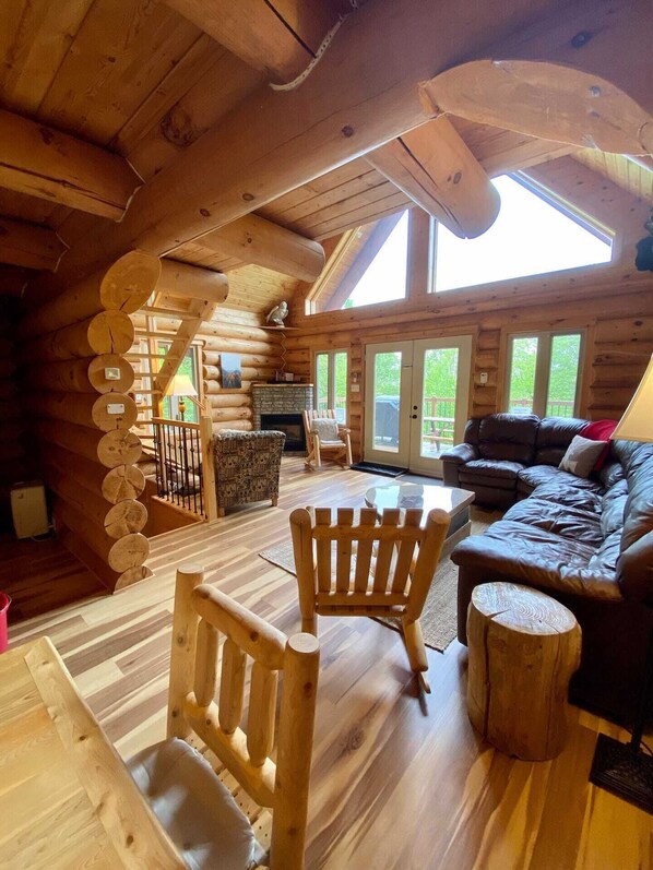 Televisión, chimenea, videojuegos y reproductor de DVD 